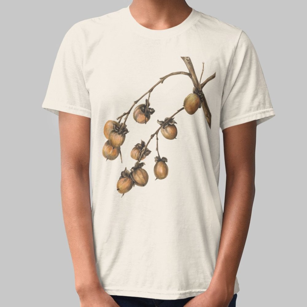 American Persimmon VTG Botanical Print Short Sleeve Graphic Tee T-shirt S M L XL